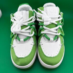 MEN's COLORBLOCK LACE-UP FRONT FRAYED HEM MESH SPLICED SNEAKERS SIZE 44 (11-11.5